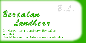 bertalan landherr business card